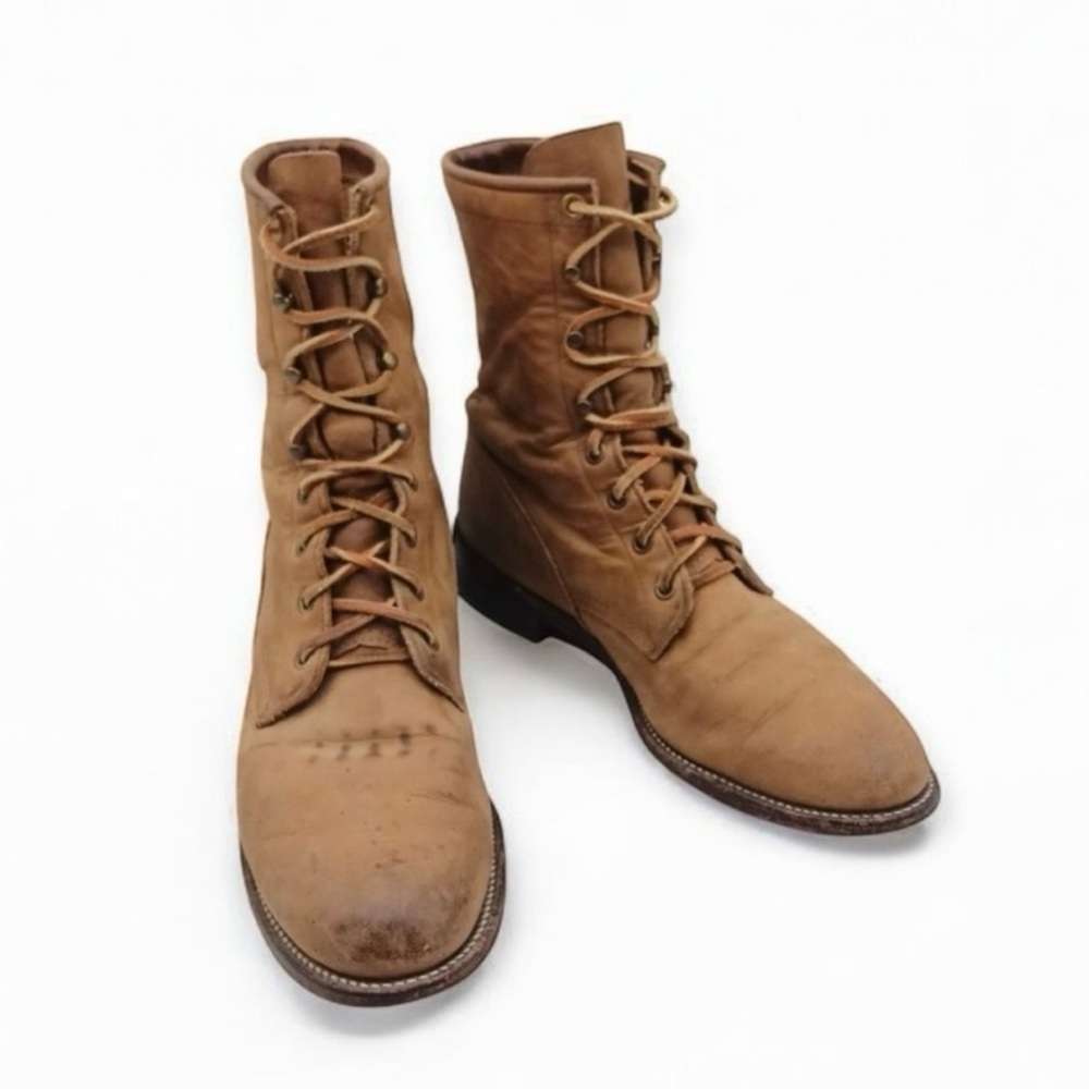Vintage Justin Apache Roper Lace-up Boots Size: 8